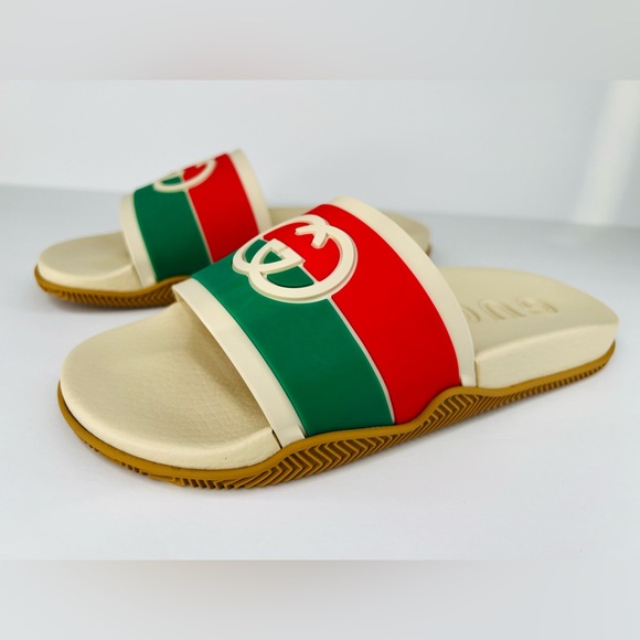 GUCCI Pursuit Women Double G Interlocking GG Logo Rubber Slide Sandals EU 39 - Picture 3 of 11